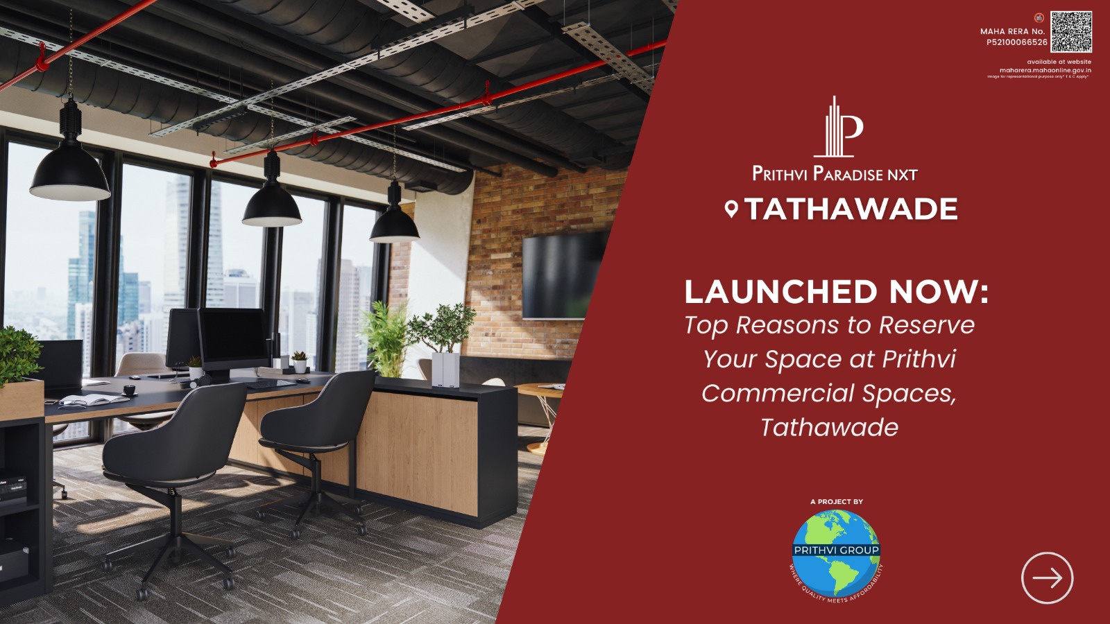 Premium commercial spaces at Prithvi Paradise NXT Tathawade Pune